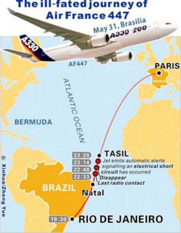 Hallan más restos del avión de Air France