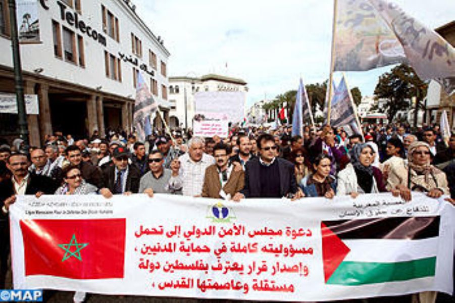 Manifestaciones en Rabat y Casablanca en apoyo del pueblo palestino