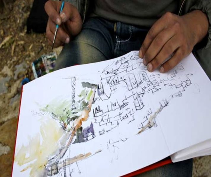 Artistas espaoles y marroques en Chauen