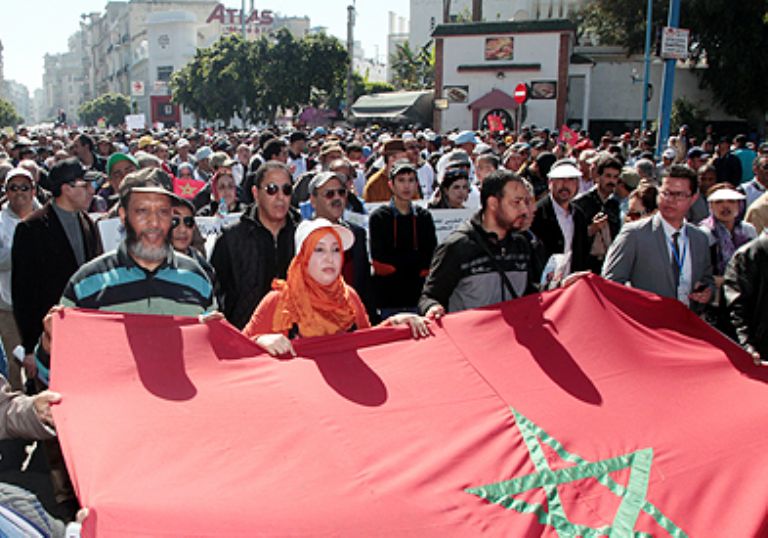 Contra la degradación social, lema de una marcha en Casablanca